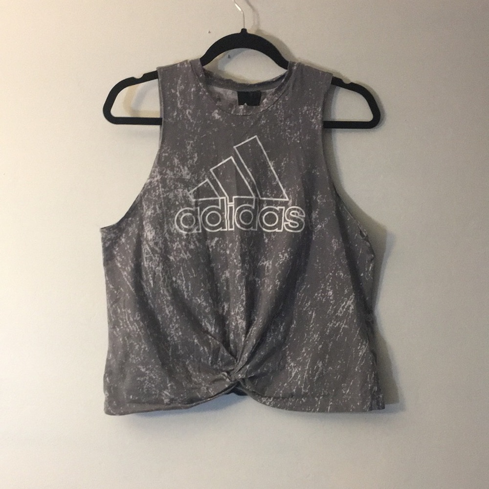 NWOT adidas acid wash knot front tank